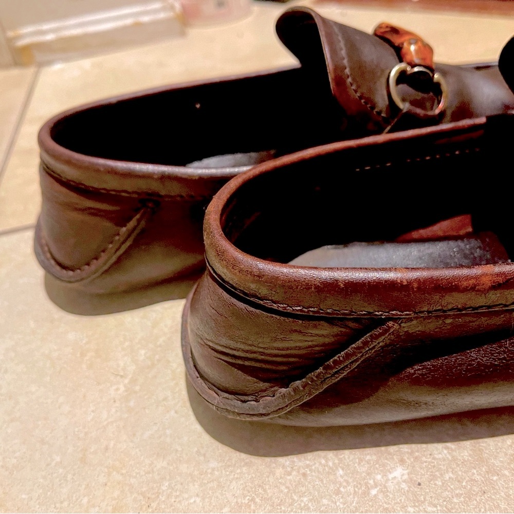 Gucci Brown Leather Driver Bamboo Horsebit, size 42 - Picture 4 of 15